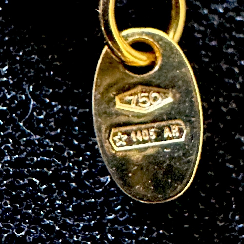 18k yellow gold paperclip chain necklace. Made in Italy. Stamped 750. - Picture 9 of 14